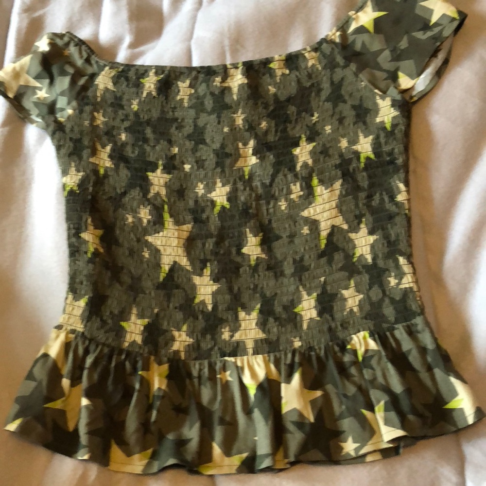 Off Shoulder Camo Top NEVER WORN